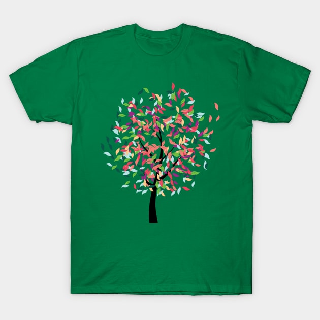 Tree with colorful leaves T-Shirt by AnnArtshock